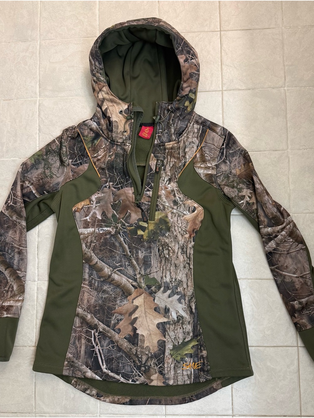 Women's Hooded Utility Jacket in Olive Green & Camouflage